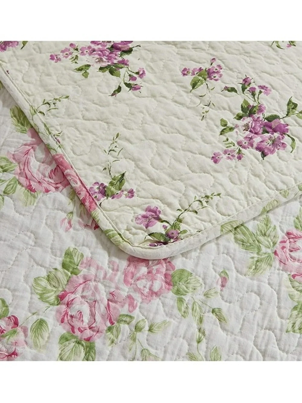 Floral Quilt Set Twin 2 piece quilt set Pink Rose Pattern 100% cotton
